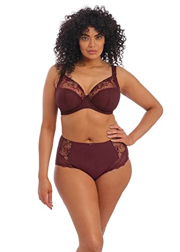 Elomi Women's Plus Size Charley Embroidered Underwire Plunge Bra, Jet, 40H #TOP4