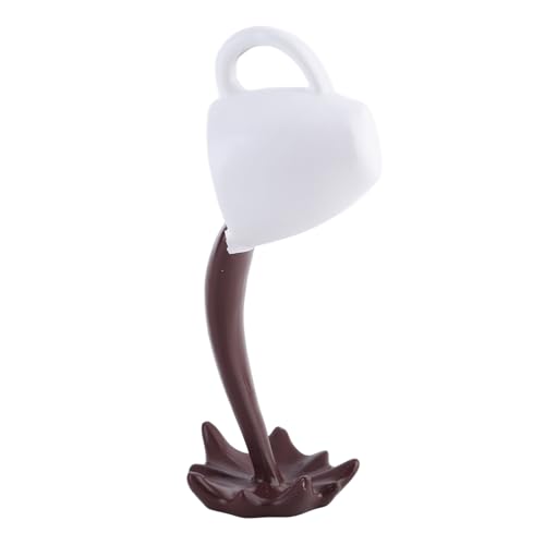 Escultura Decorativa Taza de Café Flotante de Resina Marrón miniatura 4