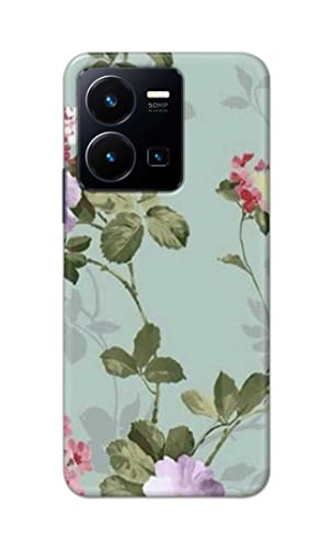 Image of Printed Hard Back Cover Case for Vivo Y35 4G Back Cover (Floral Painting) -702