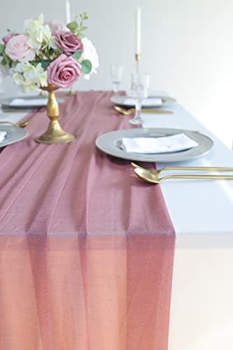 Aivanart Red Wedding Decoration Supplies Set(Pack Of 2) - 400Pcs Silk Rose Petals And 10Ft Chiffon Table Runner For Table Centerpieces Reception, Bridal Shower,Birthday Party, Home Decorations #TOP5