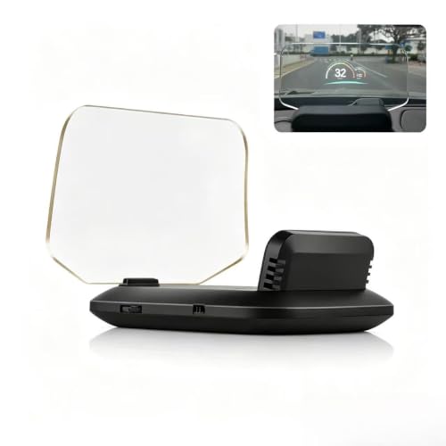 1Pc Car HUD Head Up Display Projector for Ford Mustang S650 EcoBoost/GT Premium The 7th Generation 2024 2025 2026, OBD2 GPS Smart Speedometer Gauge Advanced Digital Windshield Screen