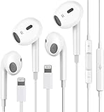 2Pack Wired Headphones for iPhone Ear buds with Lightning Connector(Built-in Microphone & Volume Control) Earbuds for iPhone 14/13/12/11/XR/XS/X/8/7/Pro/Pro Max【Official Certified Earphones】-Plug&Play