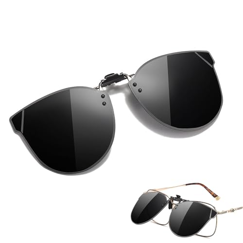 Polarized Clip On Sunglasses, Cat Eye Clip On Sunglasses, Clip on Sunglasses, Clip on Sunglasses Women, Polarized Clip on Sunglasses for Men, Lip on Sunglasses Over Prescription Glasses