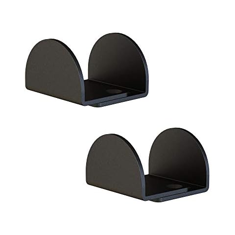 JUBEST 2 Pack Matte Black Floor Guide Floor Mount Sliding Barn Door Hardware Up to 1-13/16"W 1-3/8"H Cover