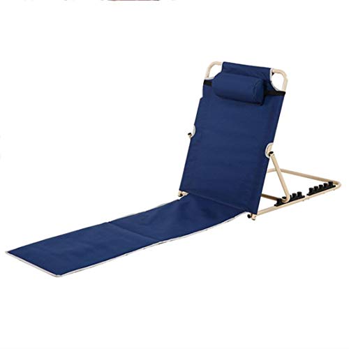 GJZM folding camping chair Multifunction Bed Dorm Room Folding Chair/Simple Backrest Chair/Outdoor Portable Recliner/Living Room Bedroom Floor Chair,Blue,1#