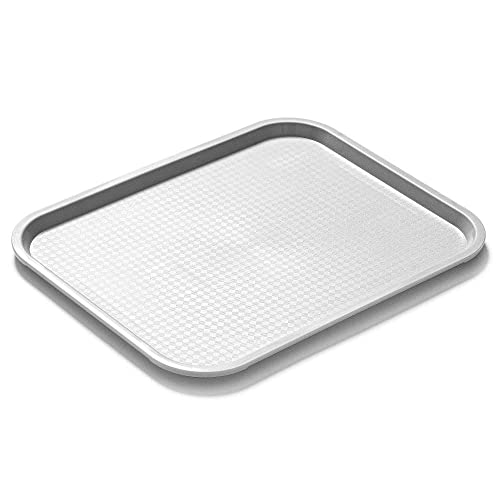 Forgast Bandeja Rectangular para Servir | Tamaño 45x35 cm | Fast-Food | Polipropileno | Bandeja Decorativa | Bandeja de Camarero | Color Gris | Apta para lavavajillas camareros
