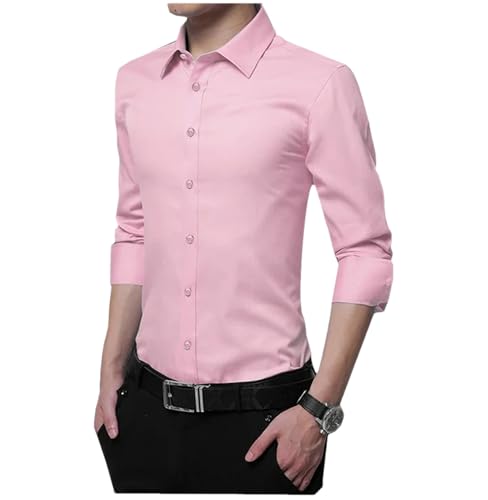 Chemise hommes manches longues du bureau au bal de fête en look uni chic