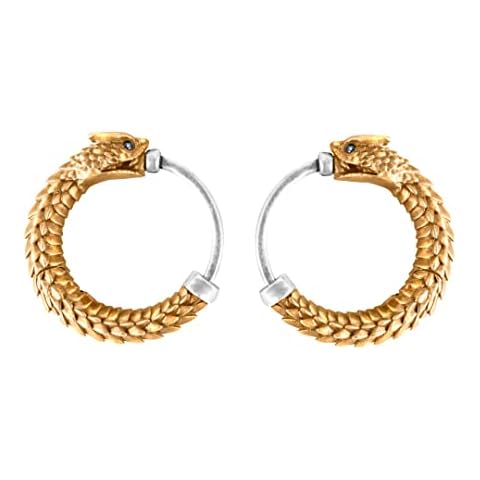 COPPERTIST.WU Tail eating snake earrings|Hugger earrings Brass jewellery for women, girls, animal lovers, pair Cover