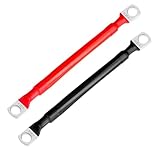 XIOGZAXI 4 AWG Battery Cable 2 Pcs, 5.9 Inch Battery Cables with M8 Ring Terminals, Marine Batterys Cables Pure Copper, Batterys Ground Cable for Motorcycle, Car, Truck, Rv, Boat