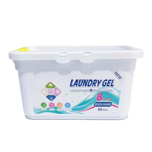 Cápsulas de Lavado para Ropa,Suministros Limpieza con Perfume Duradero | 50 Unidades de Gel para Lavadora | para Uso Doméstico, Viajes o Vacaciones, para Toda la Familia