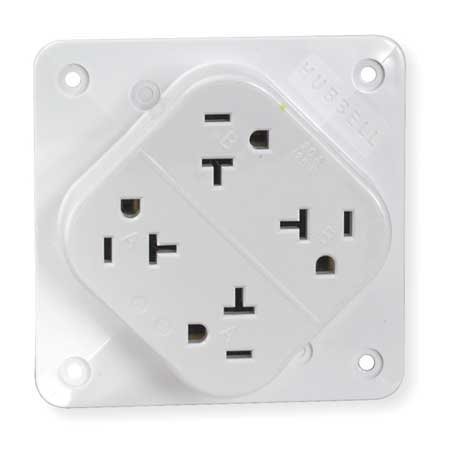 20A Quad Receptacle 125VAC 5-20R WH