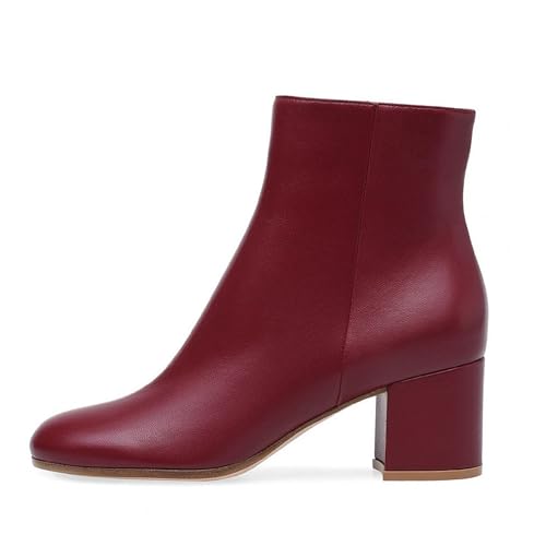 Bottines à talons épais bout rond femme chaussures habillées automne