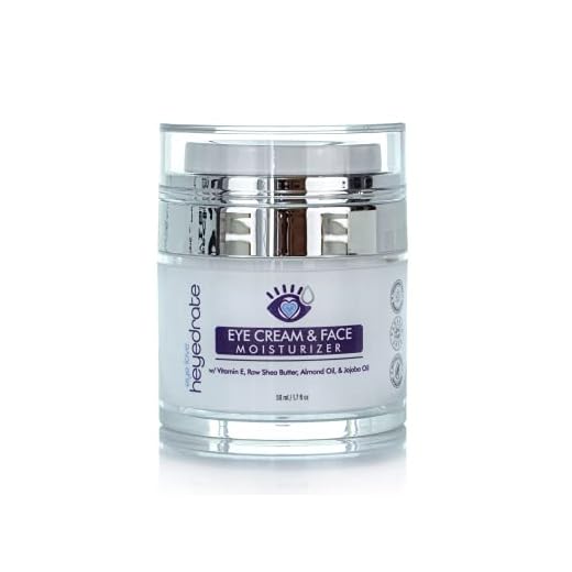 Heyedrate Eye Cream and Face Moisturizer - Organic Aloe Vera Juice, Shea Butter, Almond Oil, Jojoba Oil & Green Tea Extract- Nourishing Eyelid & Facial Moisturizer – Non-Greasy - Made for Sensitive Skin
