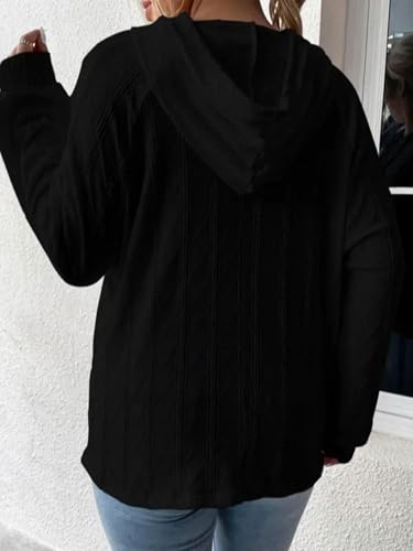 Pull à capuche jacquard femme coupe ample masquant les formes