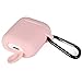 Miso Compatible for AirPods Case with Keychain, Shockproof Protective Premium Silicone Cover Skin for AirPods Charging Case 2 & 1 (AirPods 1, Pink)