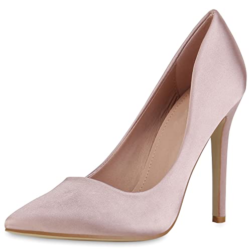 VAN HILL Damen High Heels Pumps Party Stiletto Schuhe Spitze...