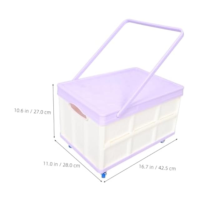 BESTOYARD Car Trunk Storage Organizer with Wheels Foldable Multi-Purpose Storage Box for Clothes and Books Compact Organizer for SUV and Truck for Travel and Home Use