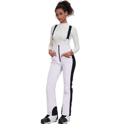 Pantalon de ski femme imperméable coupe-vent bavoir snowboard extérieur ajusté
