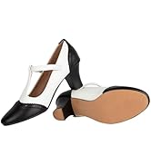 Asyusyu Character Shoes for Women Dance Shoes,Stylish Ankle T-Strap Heels for Ballroom,Salsa,Tango