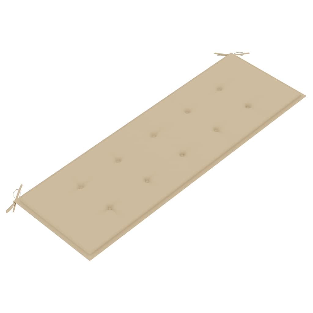 Fengshui Batavia ławka z beżową poduszką 150 cm lite drewno tekowe