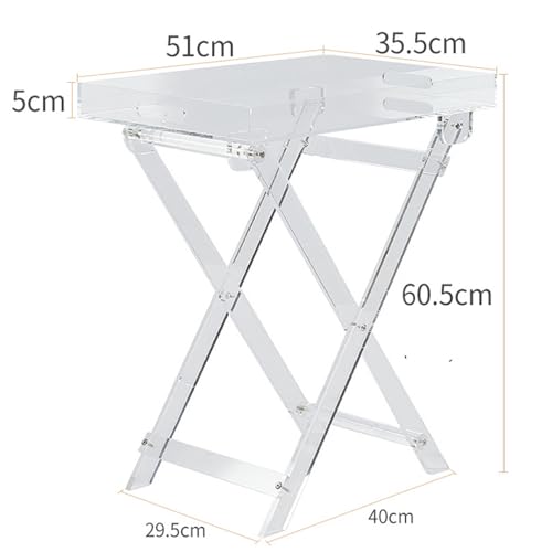 Table basse carrée plexiglass pliable transparente meuble appoint salon chambre - 4