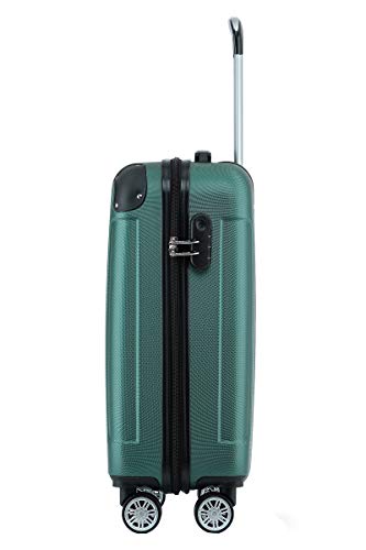 BEIBYE Hartschalen-Koffer Trolley Rollkoffer Reisekoffer Handgepäck 4 Rollen (M-L-XL-Set) (Dunkelgruen, M) – Bild 4