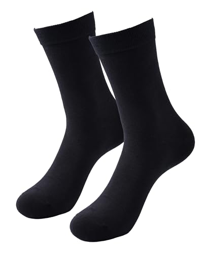 Mens Dress Socks Combed Cotton Dress Crew Sock for Men-2 Pack Casual Breathable Men Socks