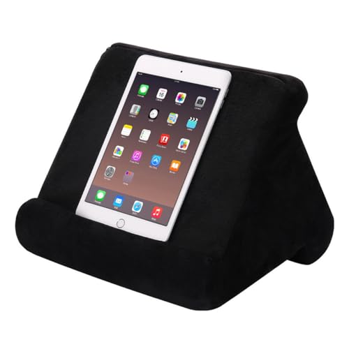 EightSpace Cojín multiángulo suave soporte para tablet, nuevo soporte para tableta, diseño ajustable en tres ángulos de visión para iPad, tabletas, Kindle, smartphones, libros (negro)