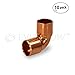 DEFAREN CCLN0012 90 Degree C X C Copper Short Radius Elbow Fitting with Two Solder Cups, 1/2