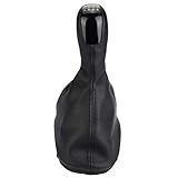 Qiilu PU Plastic 6 Speed Gearshift Knob Shift Handball Dust Jacket Gear Shifter Shift Lever Cover Unique Stylish Design Replacement for Benz W203 Black