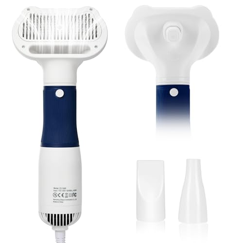 Professional Pet Grooming Dryer 3-in-1 Dog Blow Dryer with Brush, Adjustable Temp, Quiet & Portable