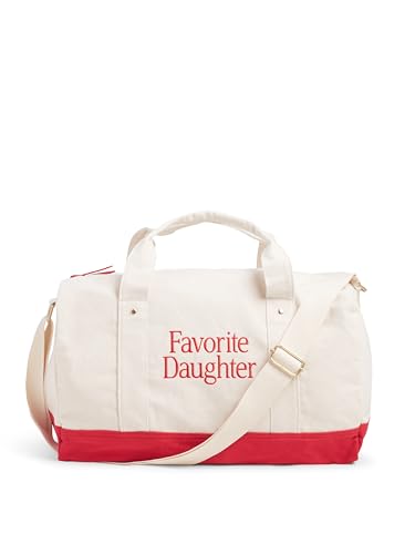 Favorite Daughter Womens Canvas Duffle Bag Natural w/True red One Size