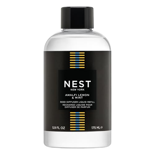 Image of NEST New York Reed Diffuser Liquid Refill, Amalfi Lemon & Mint - 5.9 fl oz - Fragrance for Up to 90 Days - Flame Free