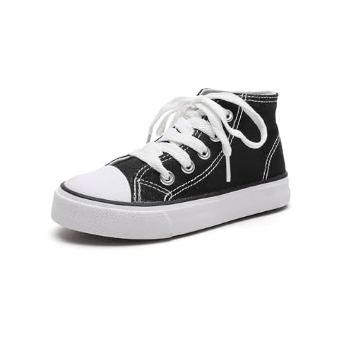 Komfyea Children High Upper Canvas Shoes Casual Sneakers(Toddler/Little Kids) ComF6001Black36 Cover