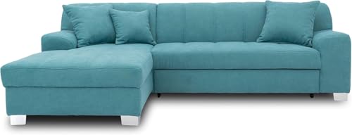 DOMO. collection Ecksofa Capri, Sofa in L-Form, Couch, Polsterecke, Eckcouch, Sofa-Garnitur 239 x 152 x 75 cm (BxTxH), türkis