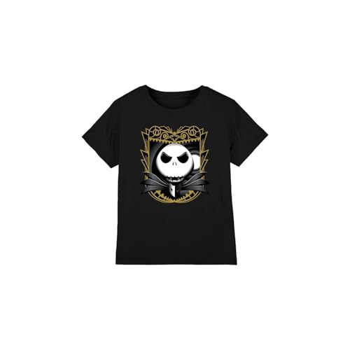 The Nightmare Before Christmas Jack Skellington Shaded Unisex Kids T Shirt, Black, 7-8 Years
