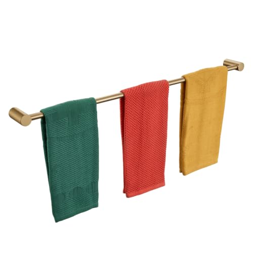 Image of KOKOSIRI Towel Bar Champagne Bronze 32'' Bath Towel Rack Holders Single Rail for Bathroom Wall Mounted Stainless Steel Bathroom Hardware, B4007CPG-L32