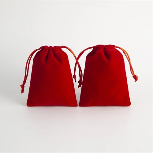 Bolsas rojas de terciopelo de alta calidad para joyería fina y bodas 4