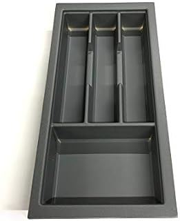 Handle & Home Dark Grey Charcoal Cutlery Tray for 300mm Grass Scala Drawer | 430mm L x 206mm W | Anthracite Stone | Kitchen Organisation | Storage