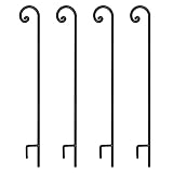 FEED GARDEN 92 Inch 4 Pack Shepherds Hook, 3/5 Inch Thick, Solid Iron Heavy Duty Hooks for Hanging...