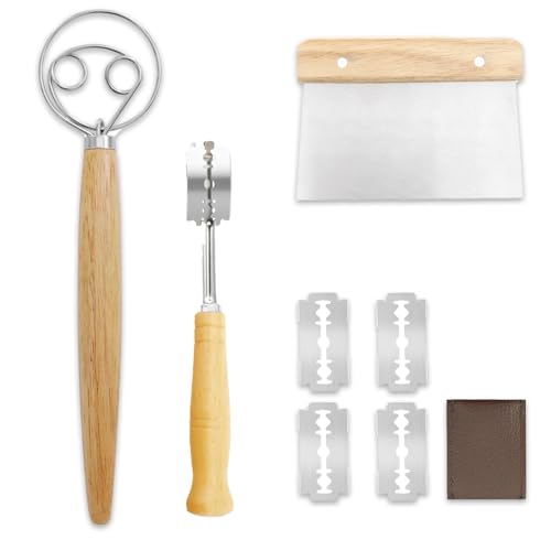 Catálogo de Masa del mes. 36 Juego de Batidor de Masa Danés, 1 Mezcladores de Masa, 1 Raspadores de Masa & Cuchillo de Pan, Acero Inoxidable para Tartas, Hornear Pan, Masa de Pizza