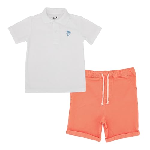Opiniones de Pantalones cortos para Niño los 10 mejores. 43 BABY STORM Conjunto de 2 Piezas Bebe Niño - Set de Pantalones Cortos con Playera - Shorts y Playeras para Bebes y niños (Blanco/Naranja, 2 Años)