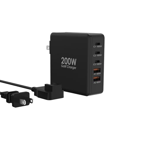 Tobetravel 200W USB C Charger, 5 Ports GaN Fast Charger, PD100W USB C Desktop Charging Station for iPhone 16 15, MacBook Pro/Air, Galaxy S24 S23 and More - image 1