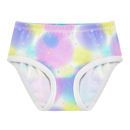 Joisal Toddler Girls Underwear 2t Cotton Panties for Girl Artistic Briefs Kids Undies Pastel Dots Colorful