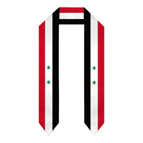 Syria Syrians Flag Graduation Stole Shawl Sash for Student Aboard International Study 72 Graduate Thick Shawls Commencement Ceremony