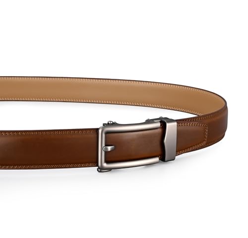 Image of Men's Belt, Ratchet Dress Casual Belt with Adjustable Automatic Buckle Trim to Fit