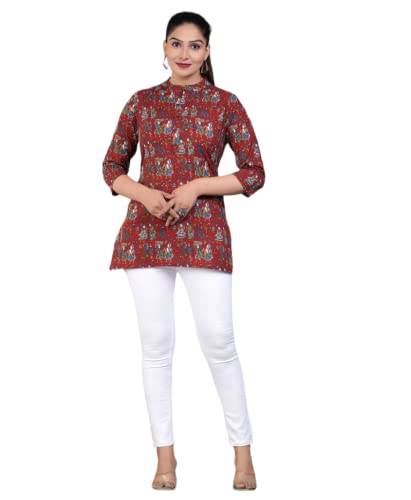 Image of Jikonet Women's Printed Rayon Straight Short Kurti