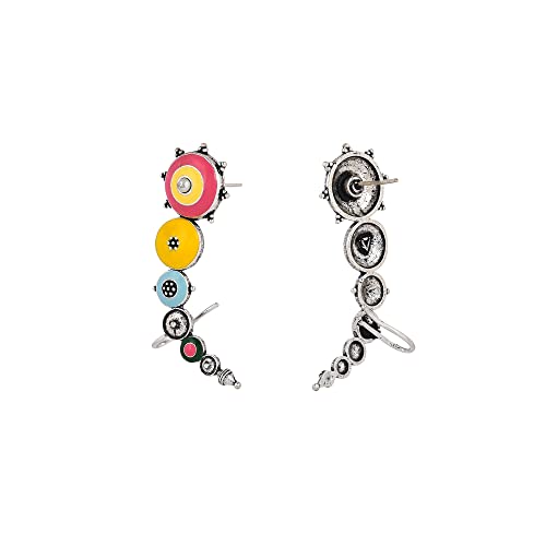 Folklore Enamel Cuff Earrings