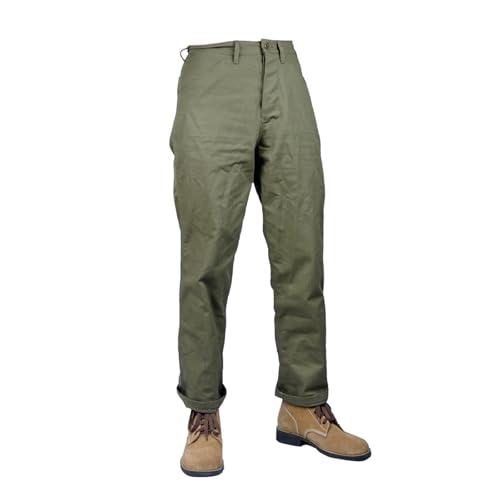 WW2 P41 Combat Pant Vintage Men HBT Cargo Pants WWII US P-41 Training Trousers Cotton Uniform2
