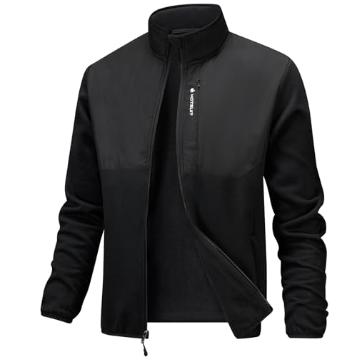 HOTSUIT Fleece Jacket Men Full Zip Winter Coat with Pockets Classic Warm Sweatshirt